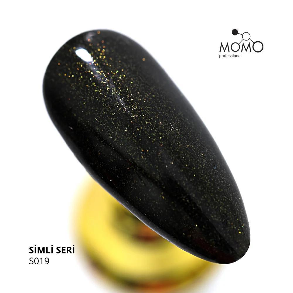 MOMO SİMLİ SERİ S019 4ml. ALTIN IŞILTILI SİYAH