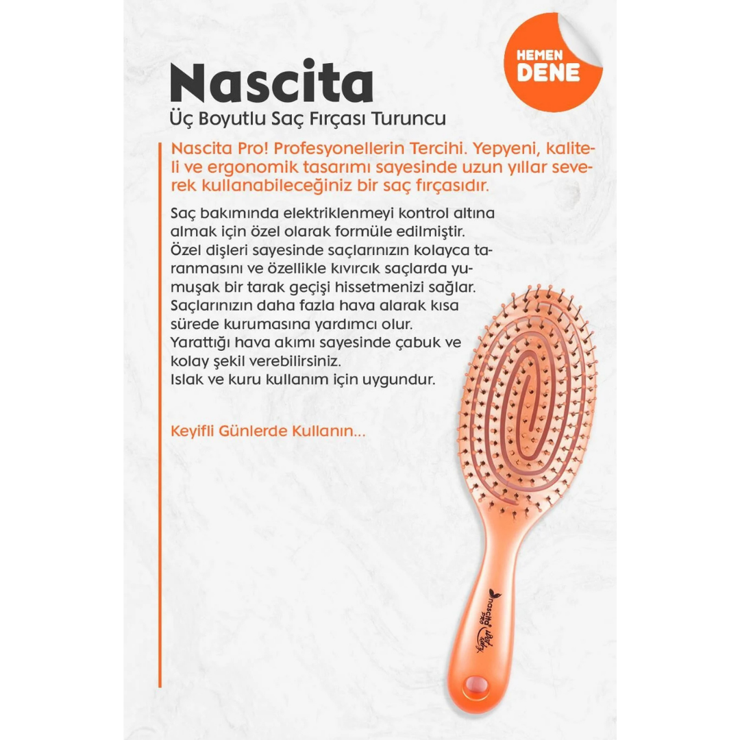 Nascita Pro Saç Furçası Turuncu 4