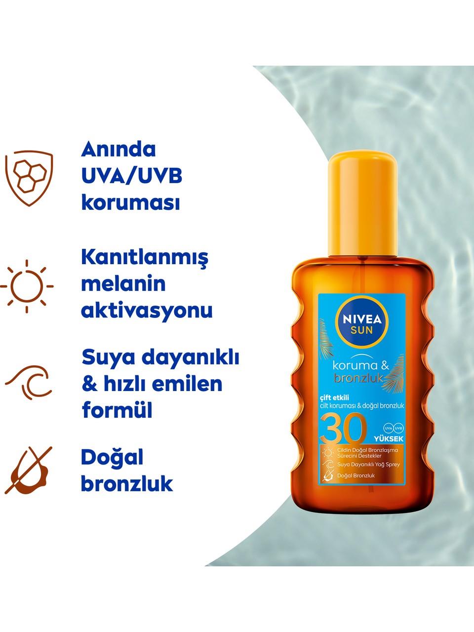 Nivea Sun Sprey 200ml. Koruma&Bronzluk 30F 86038
