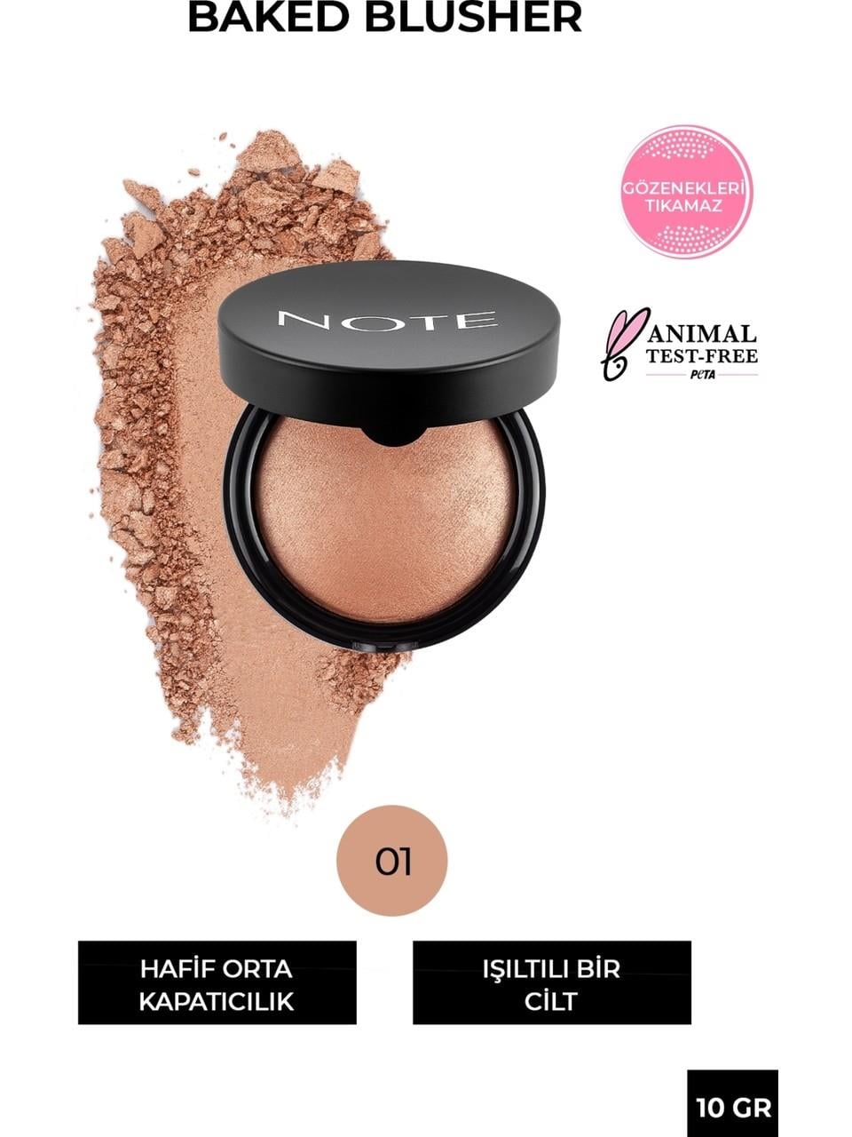 Note Baked Blusher 01 Pleasure