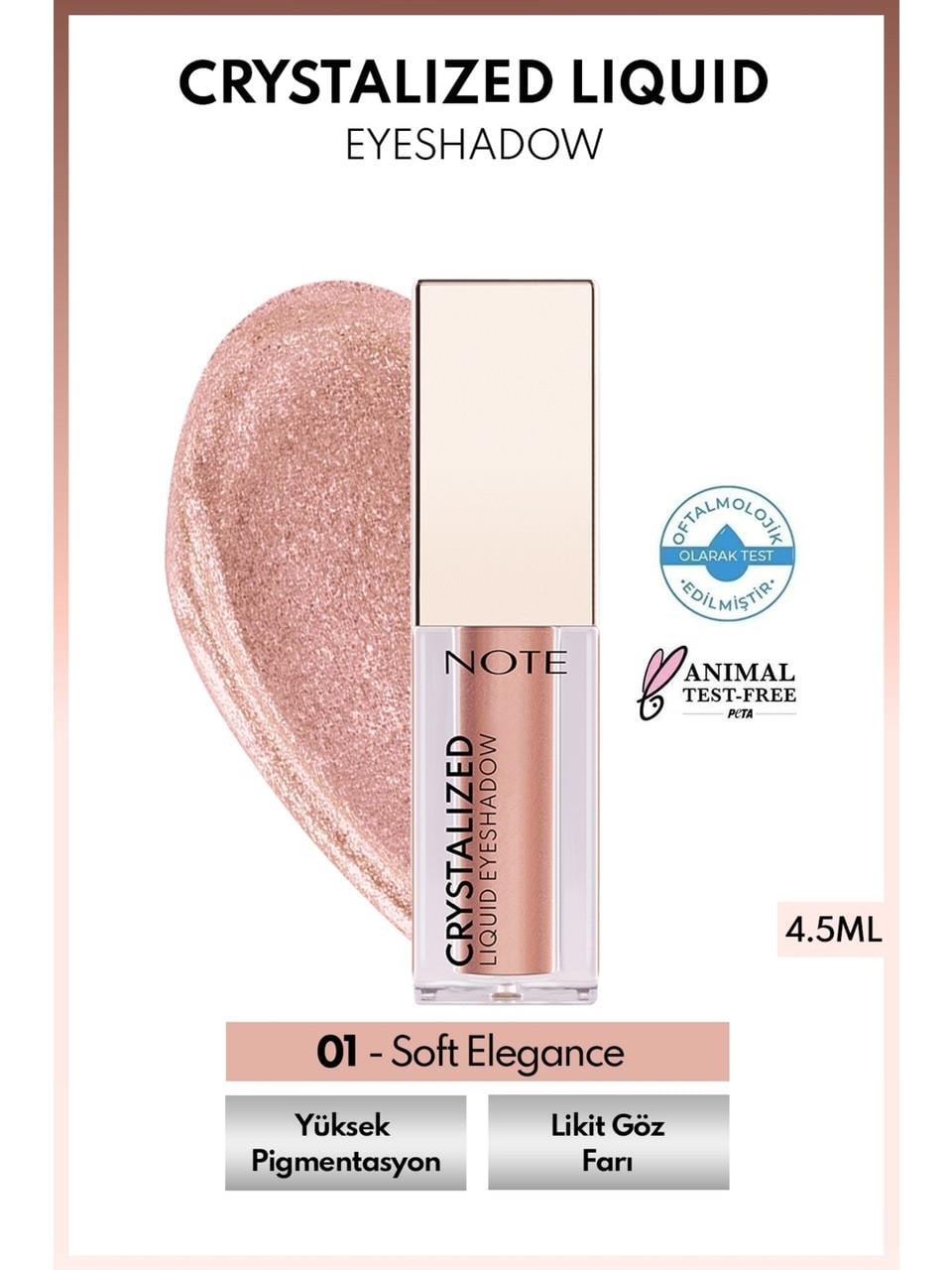 Note Crystalized Liquid Eyeshadow 01 Soft Elegance