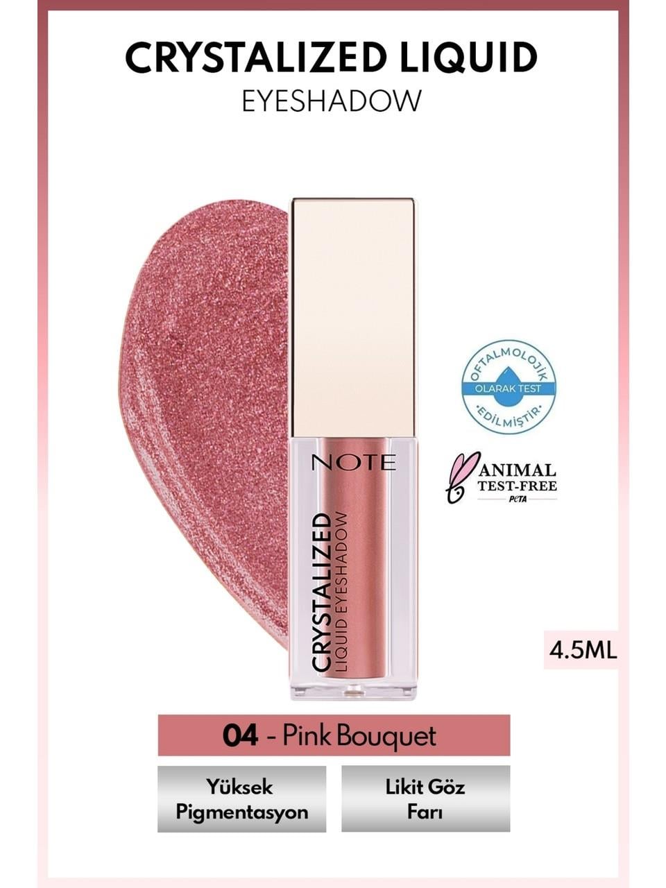 Note Crystalized Liquid Eyeshadow 04 Pink Bouquet