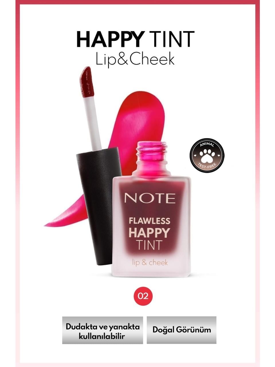 Note Flawless Happy Tint Lip&Cheek n°02 W.Cherry