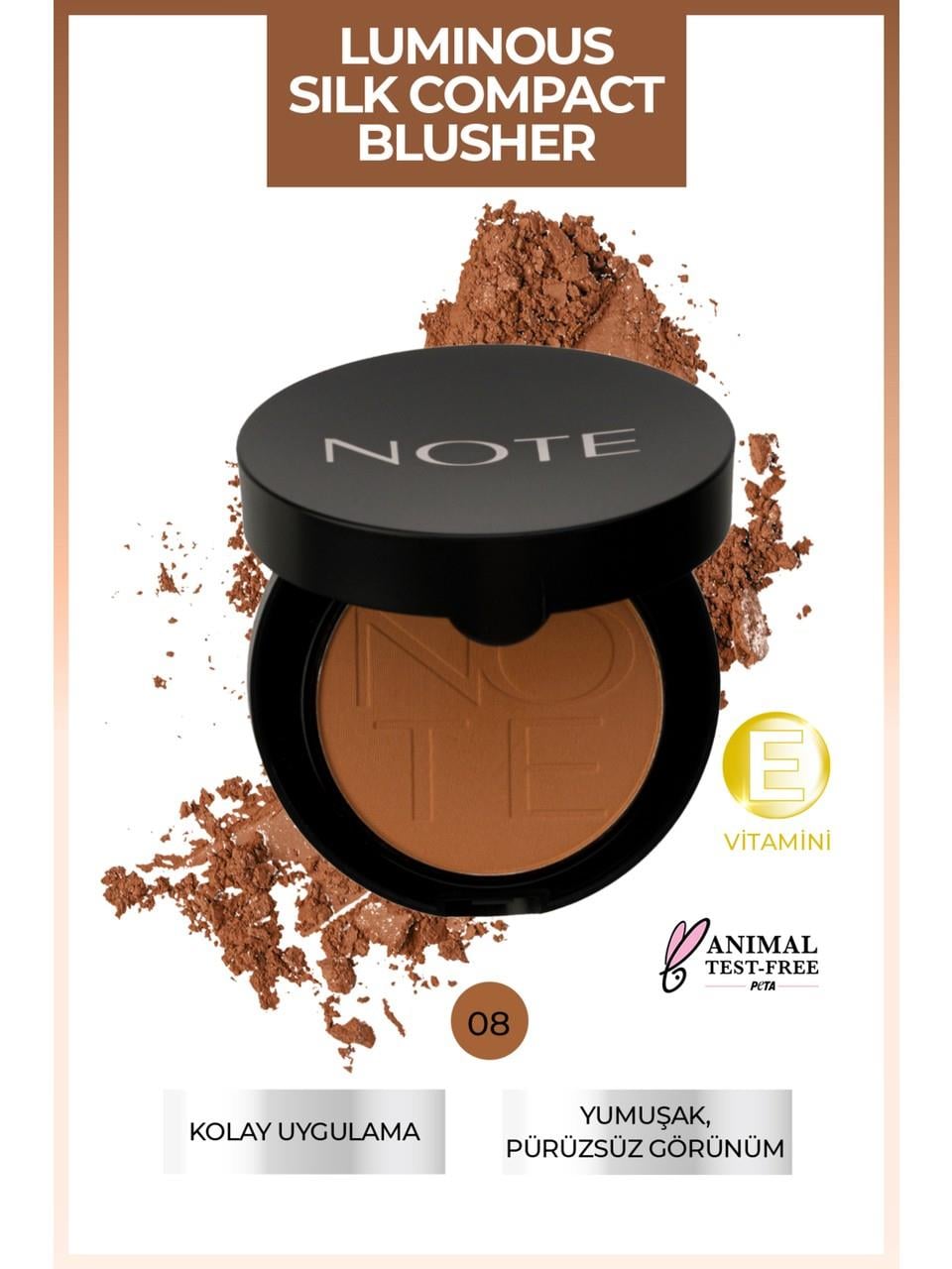 Note Luminous Silk Compact Blusher 08