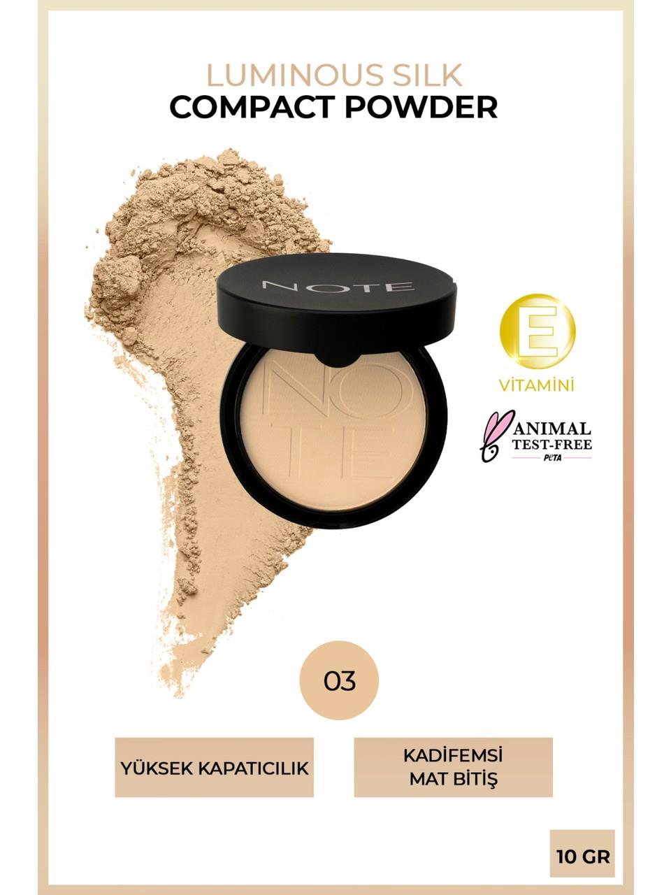 Note Luminous Silk Compact Powder 03 Medium Beige