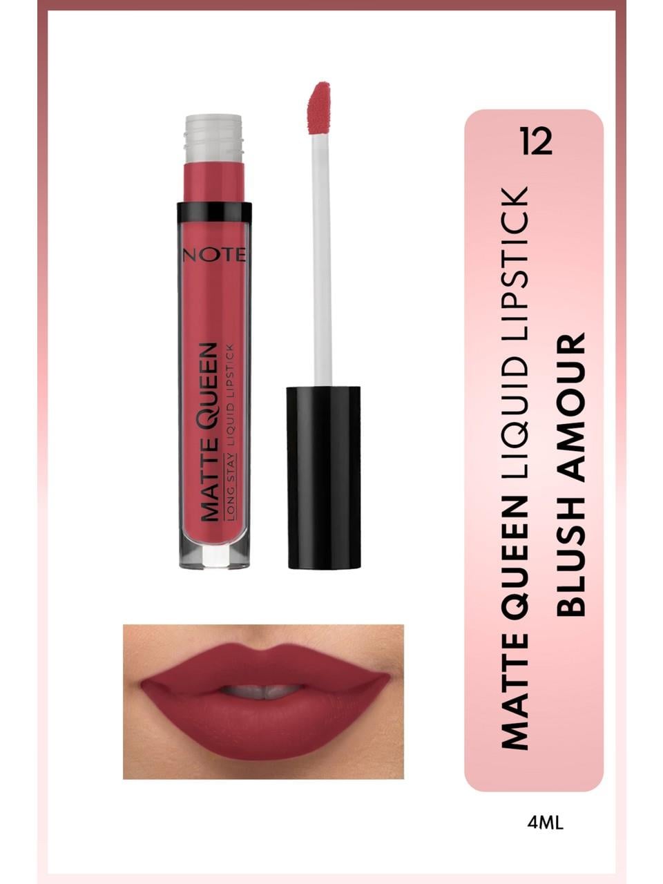 Note Matte Queen Liquid Lipstick 12 Blush Amour