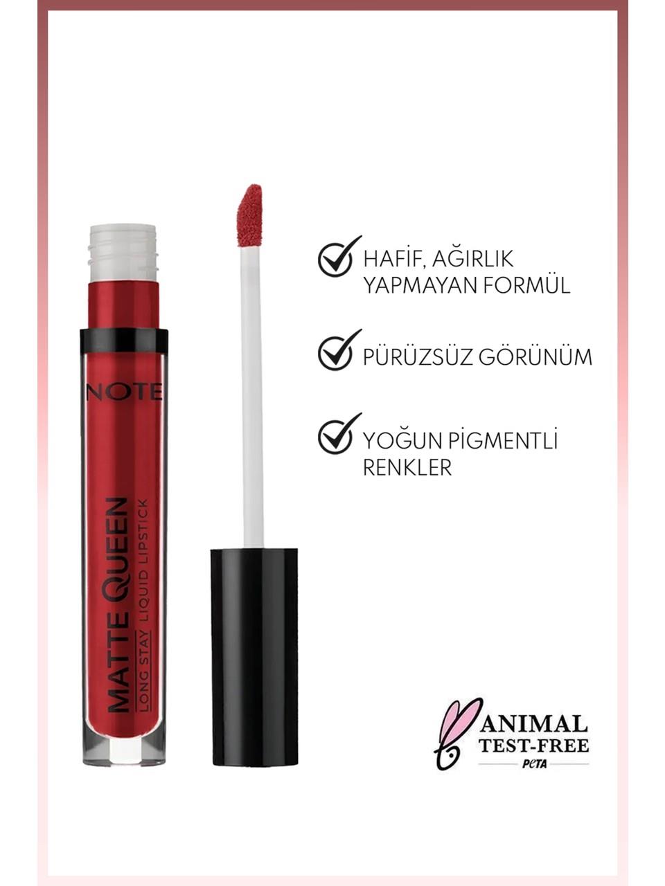 Note Matte Queen Liquid Lipstick 15 Majestic Red