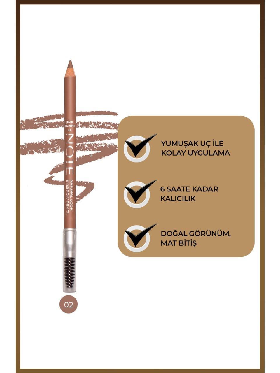 Note Natural Look Eyebrow Pencil 02 Light Brown