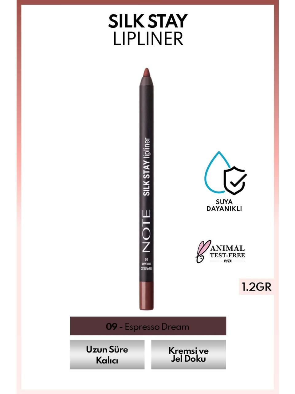 Note Silk Stay Lipliner 1,2gr. 09 Espresso Dream