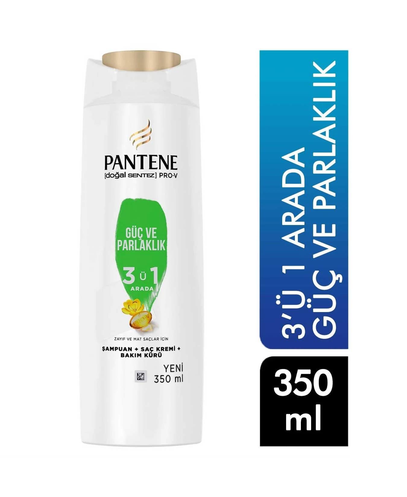 Pantene Şampuan 350ml. 3in1 Güçlü Ve Parlaklık