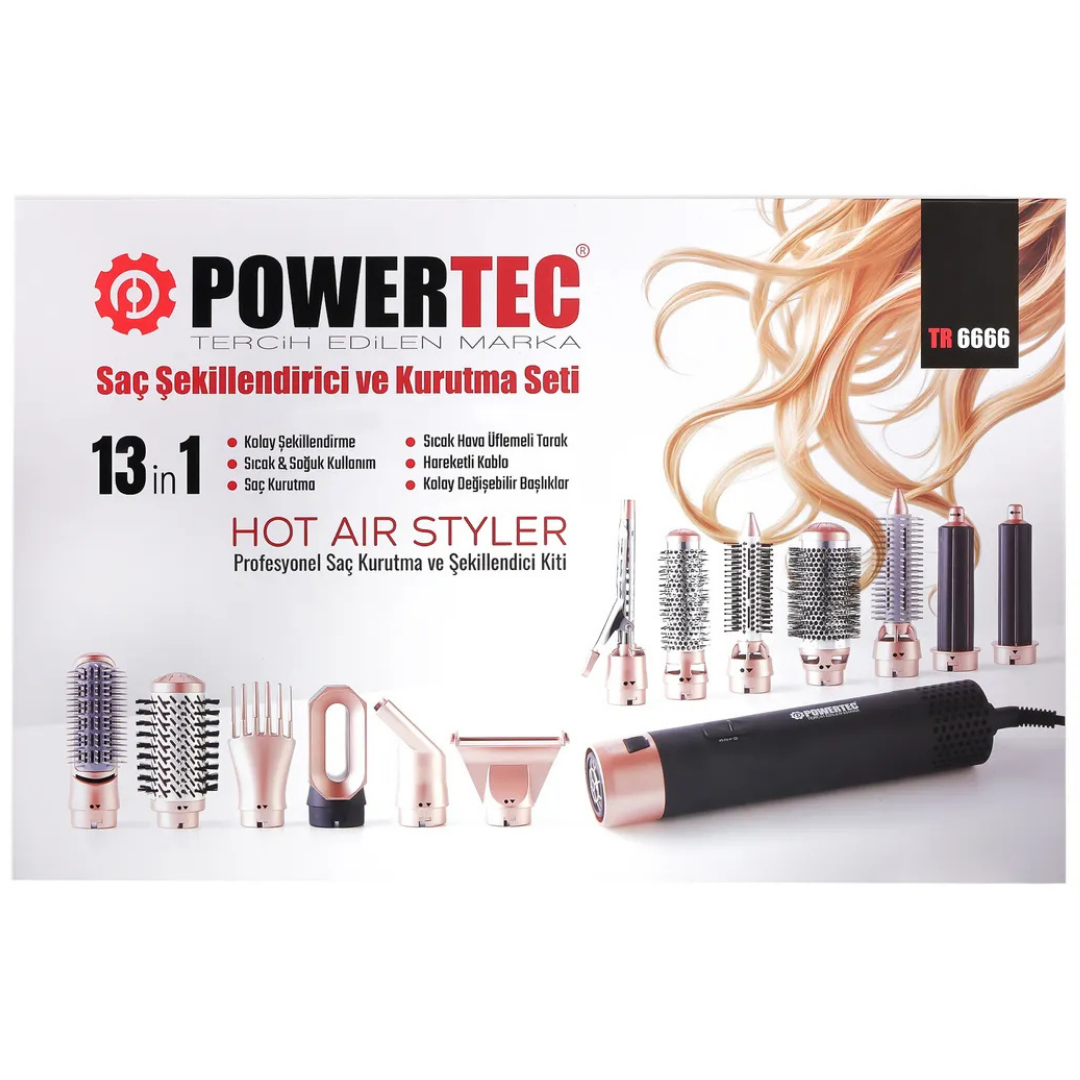 Powertec Saç Şekillendirici 13in1 Set TR-6666