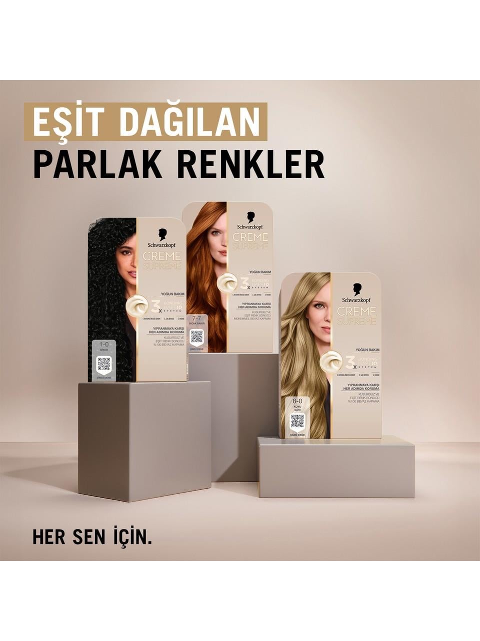 Schwarzkopf Creme Supreme Kit Boya 1-0 Siyah