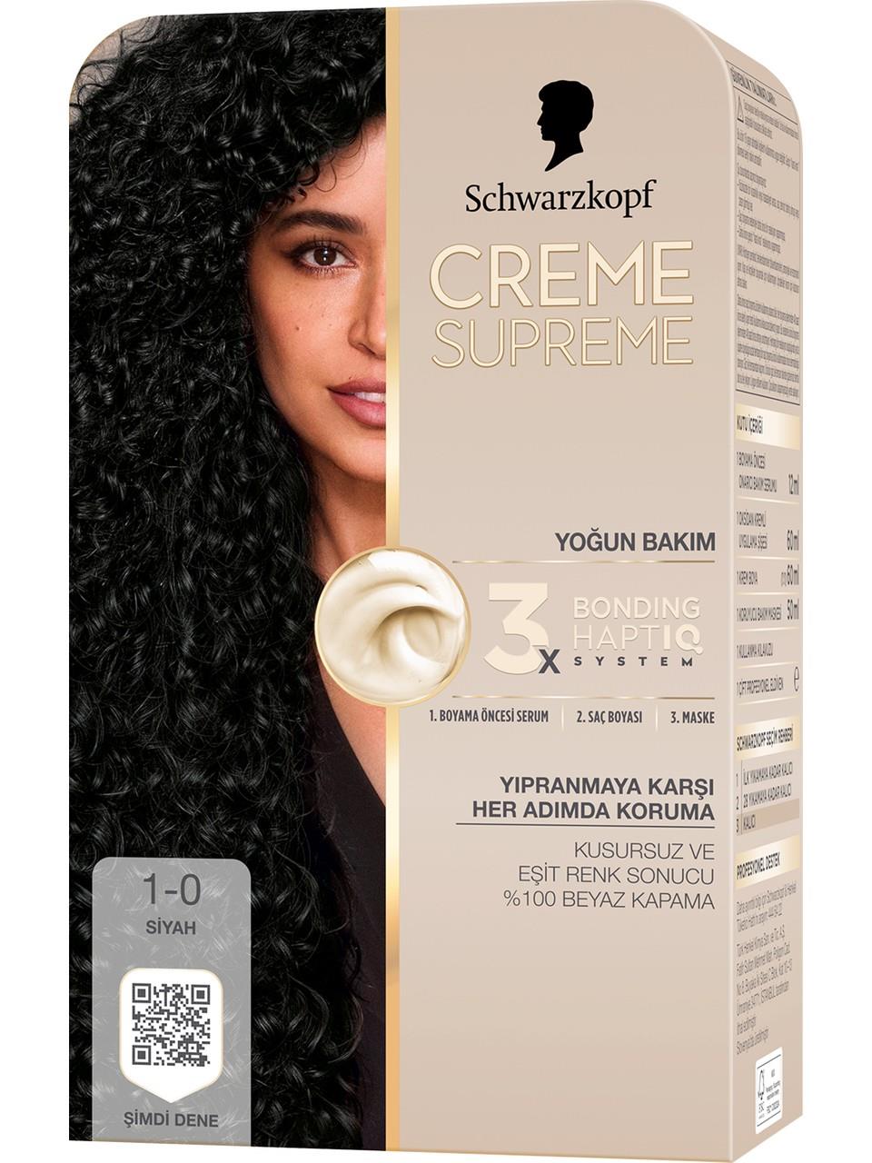 Schwarzkopf Creme Supreme Kit Boya 1-0 Siyah