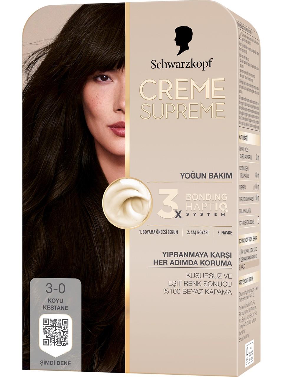 Schwarzkopf Creme Supreme Kit Boya 3-0 K.Kestane