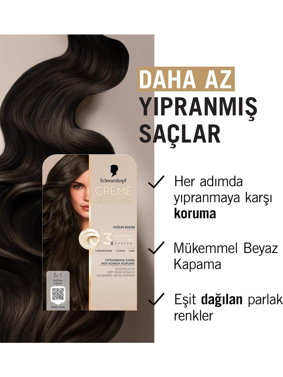 Schwarzkopf Creme Supreme Kit Boya 5-1 Soğuk Kahve
