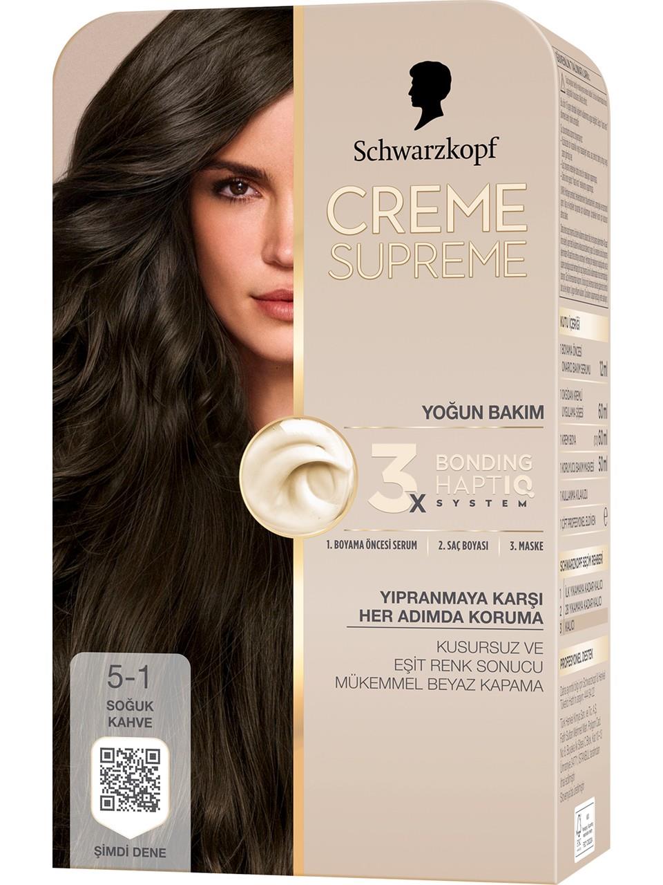 Schwarzkopf Creme Supreme Kit Boya 5-1 Soğuk Kahve