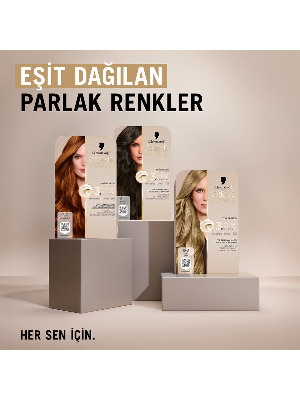 Schwarzkopf Creme Supreme Kit Boya 7-7 Sıcak Bakır