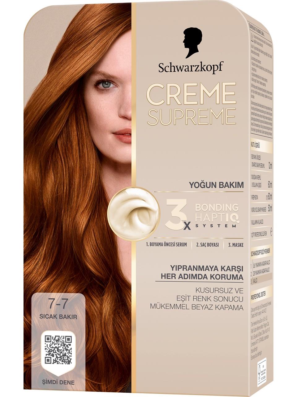 Schwarzkopf Creme Supreme Kit Boya 7-7 Sıcak Bakır