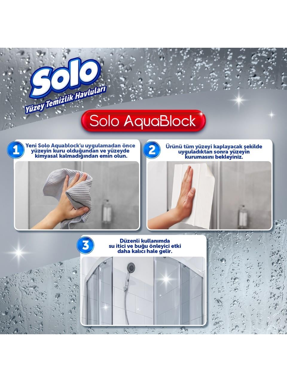 Solo Yüzey Temizleme Havlusu 30'lu Aqua