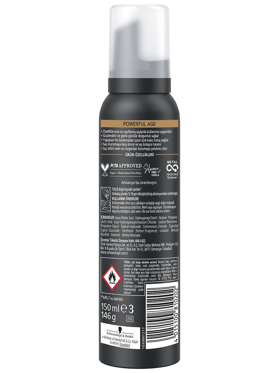 Taft Köpük 150ml. Powerful Age