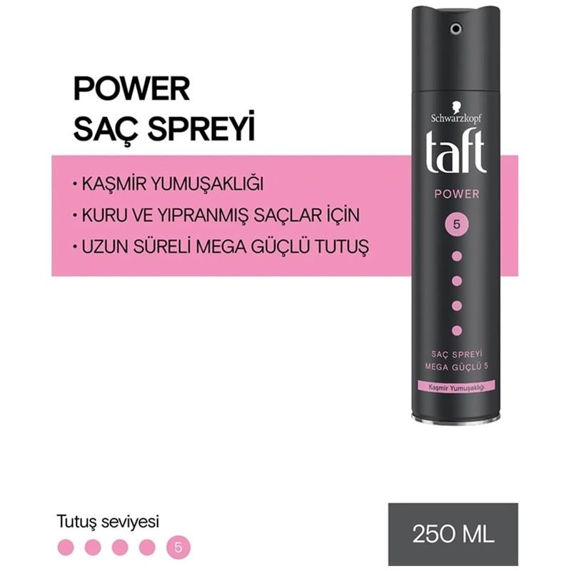 Taft Saç Spreyi 250ml. Power Cashmere