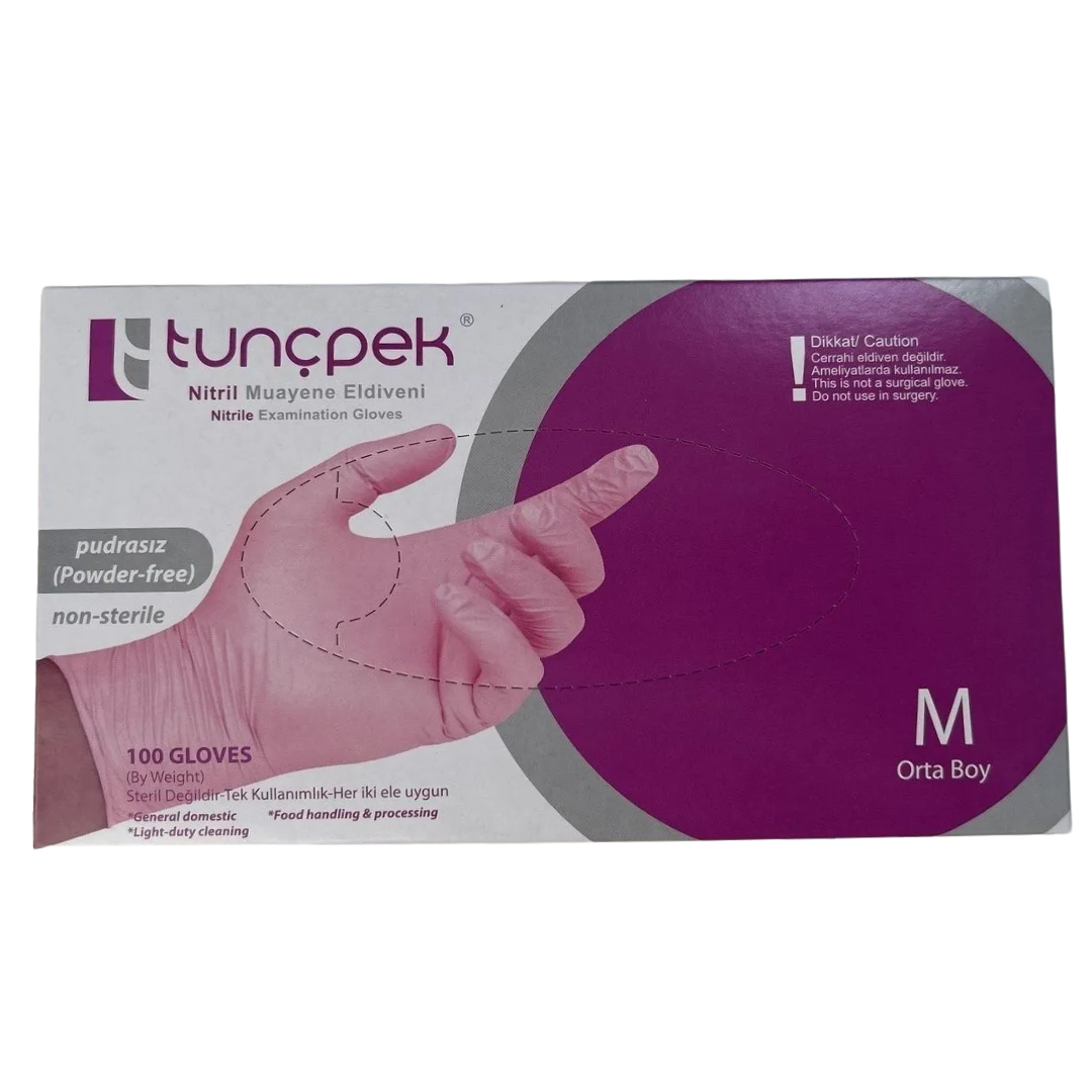 Tunçpek Nitril Pembe Eldiven M