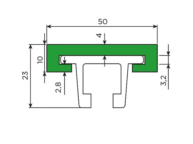 206 AGC - 50 mm C PROFİL İÇİN ALÜMİNYUM