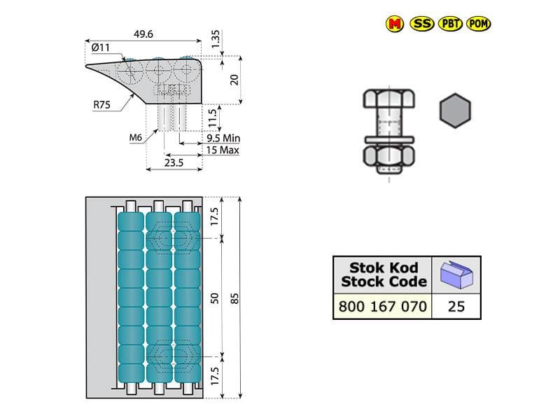 3 Sıralı Aktarma Tavası 800 167 070