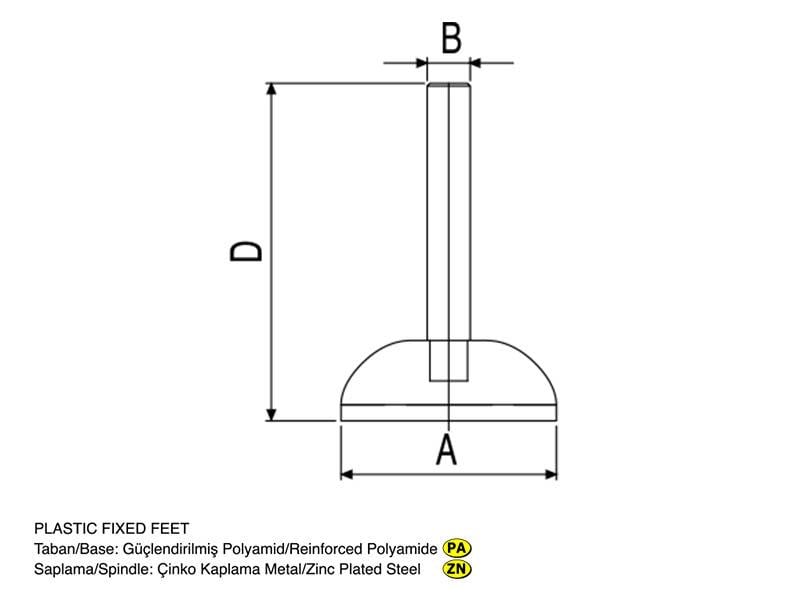 Model: 400 Sabi̇t Plasti̇k Pabuç (Metal Saplama)