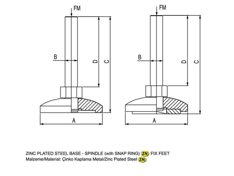 Model: 580 Metal Taban (Segmanli) Sabi̇t Pabuç Taban (Çi̇nko Kaplamali)