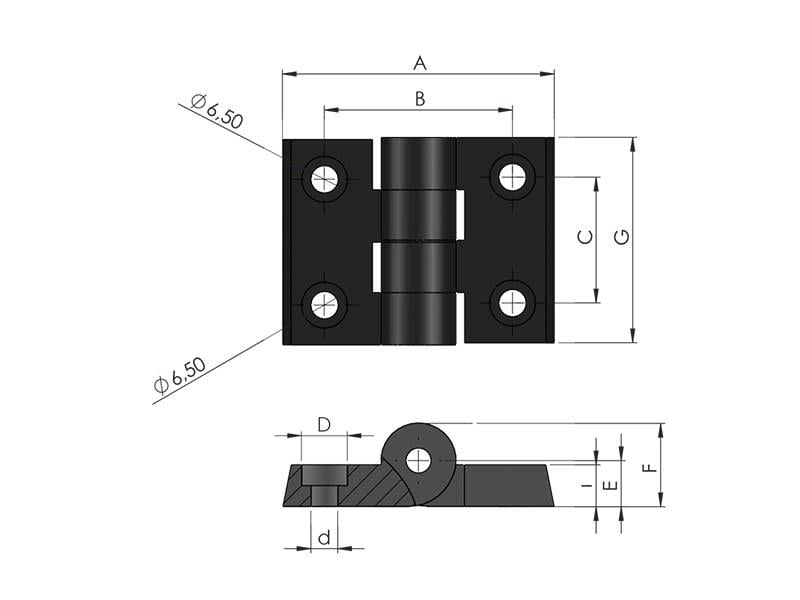 Plasti̇k Menteşe 49*65