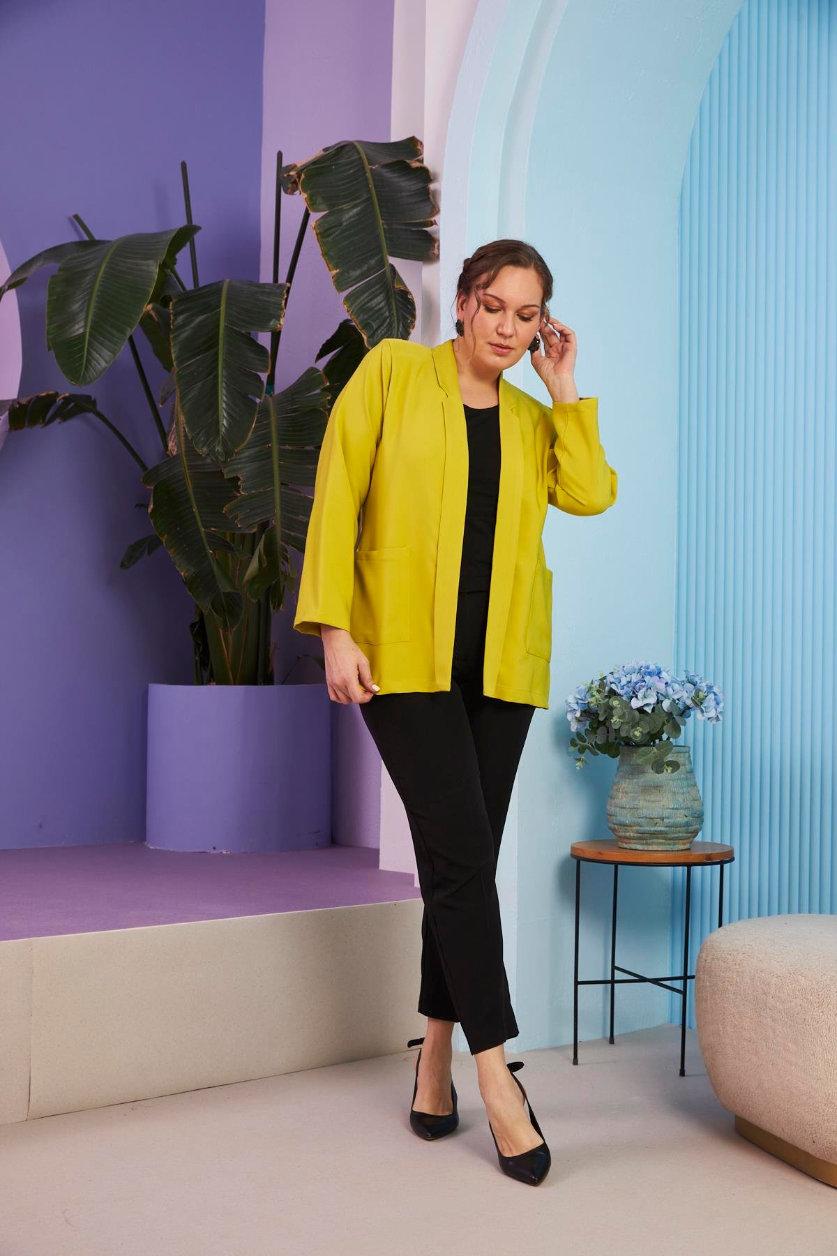 Rmg Büyük Beden Oliv Ceket