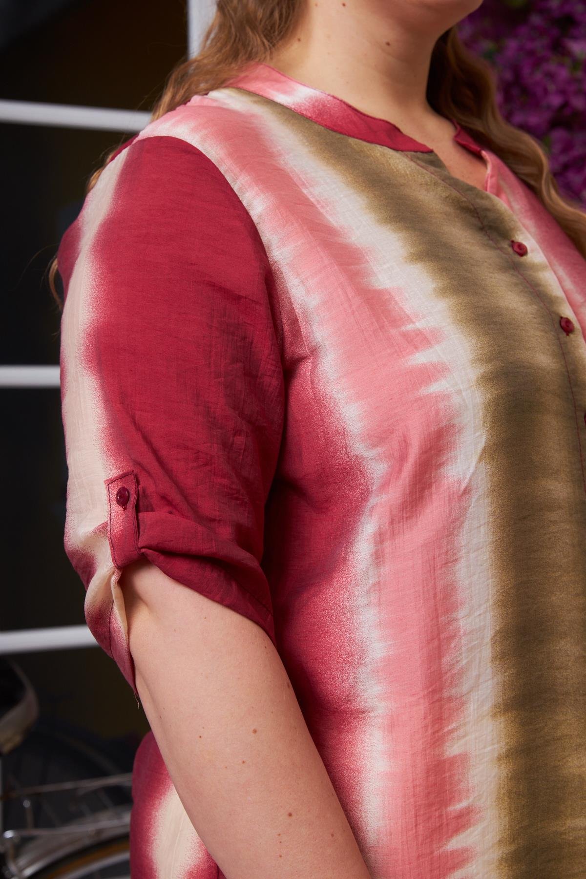 Batik Desen Büyük Beden Gömlek