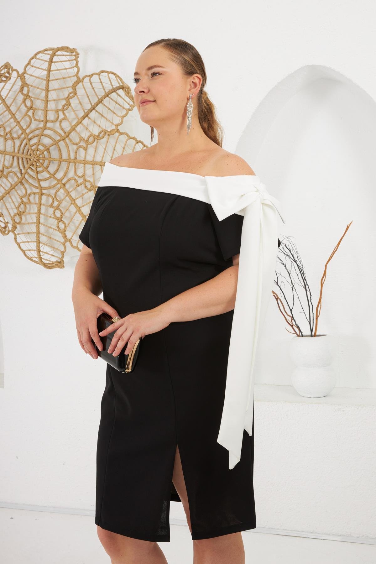 Büyük Beden Abiye Elbise Siyah