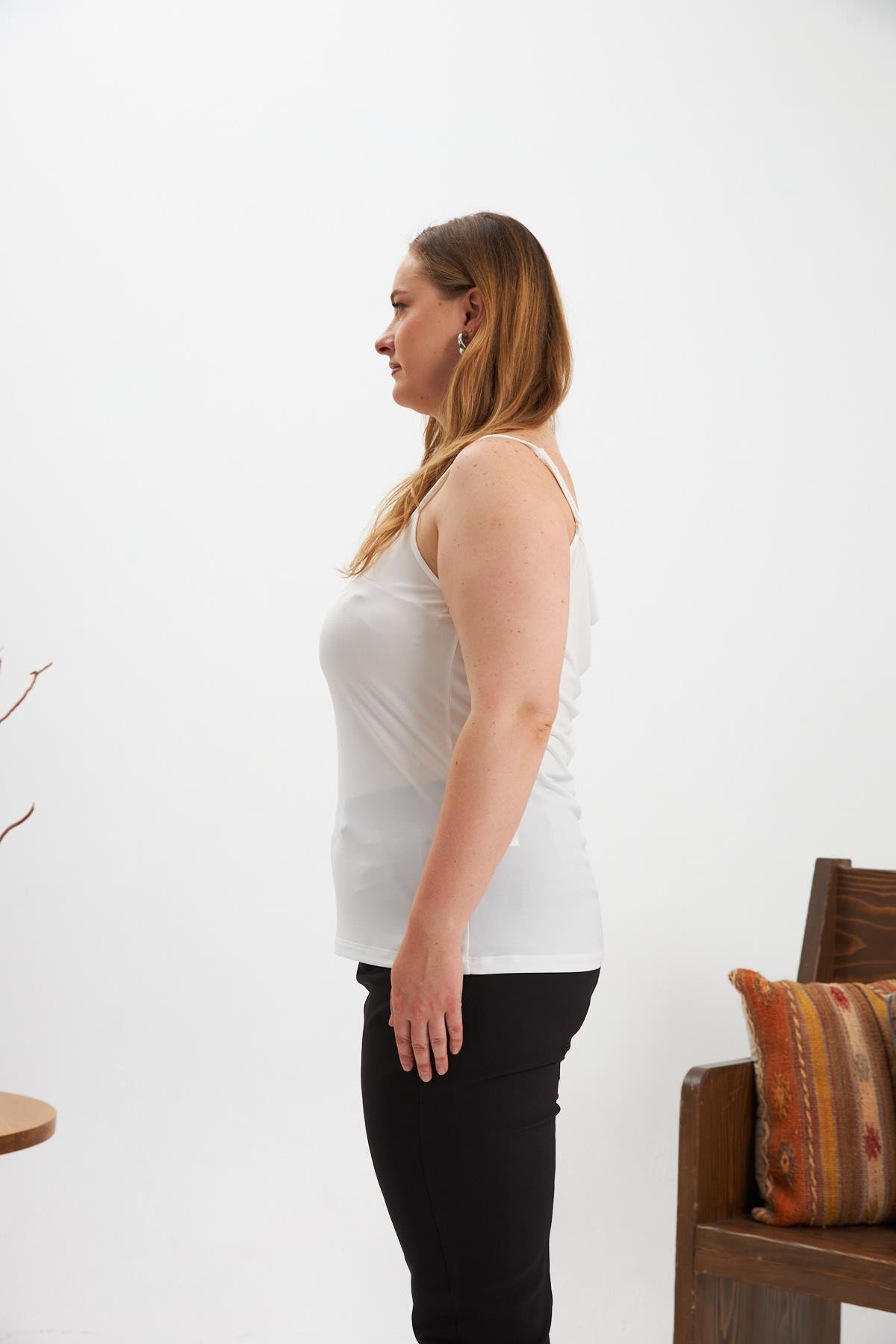 Büyük Beden Askılı Atlet Beyaz