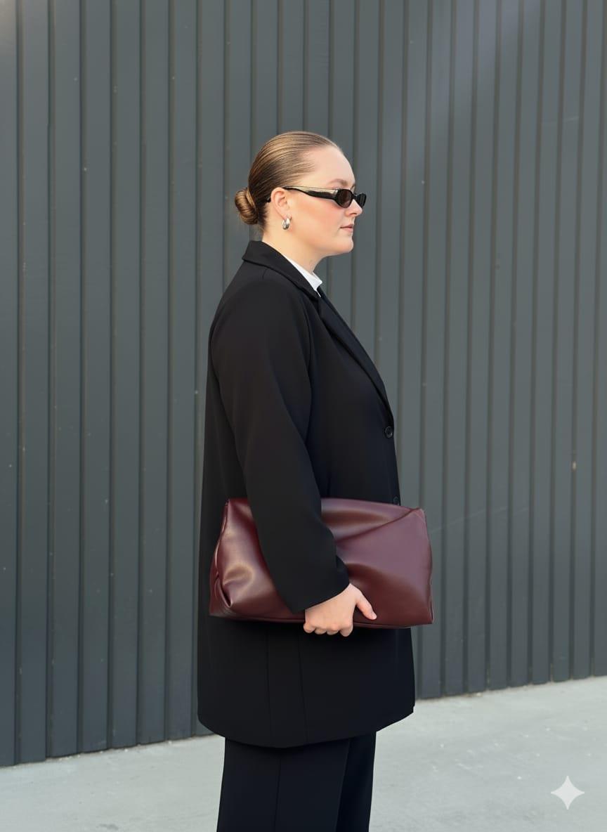 Büyük Beden Astarsız Ceket Siyah