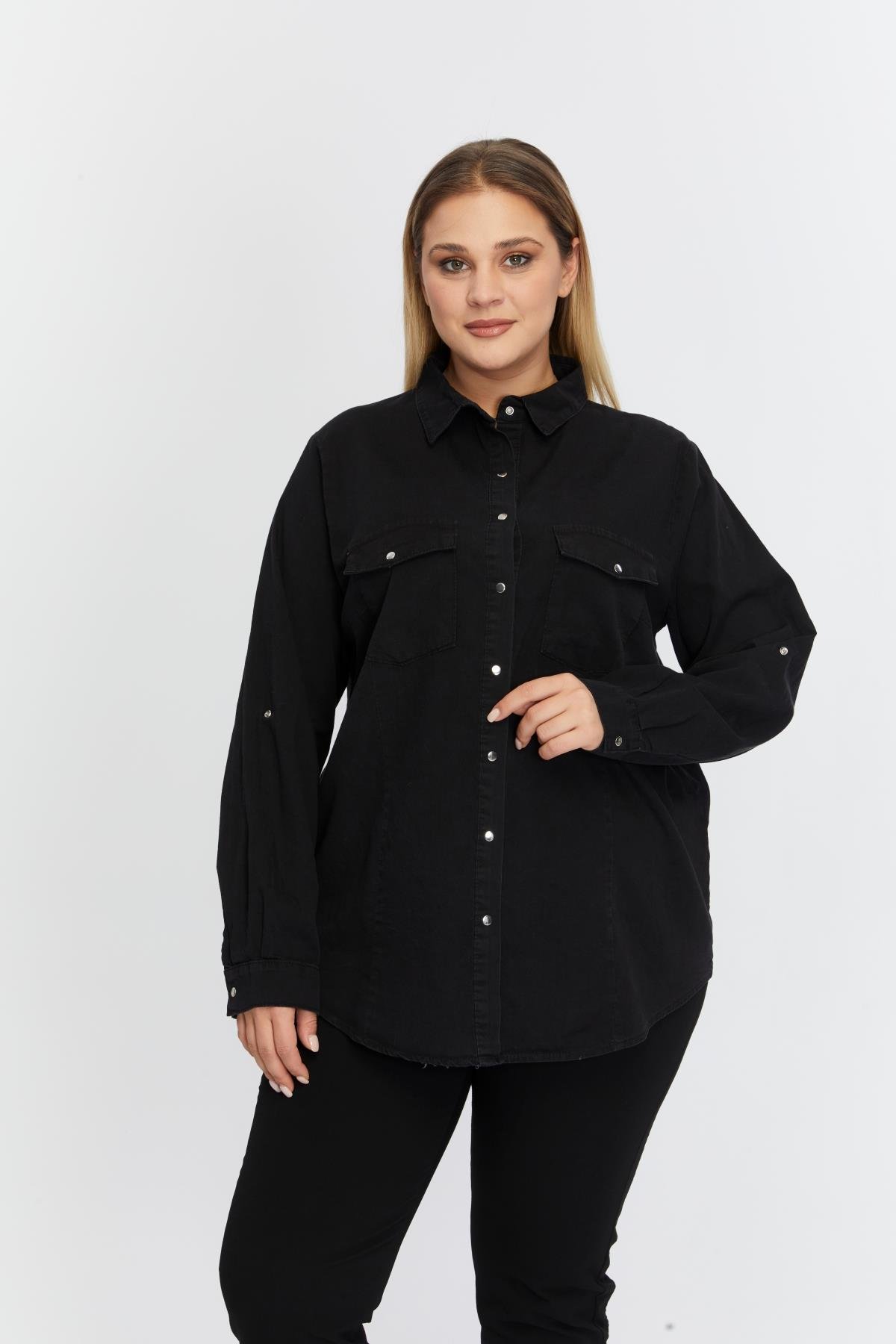 Büyük Beden Gömlek Füme