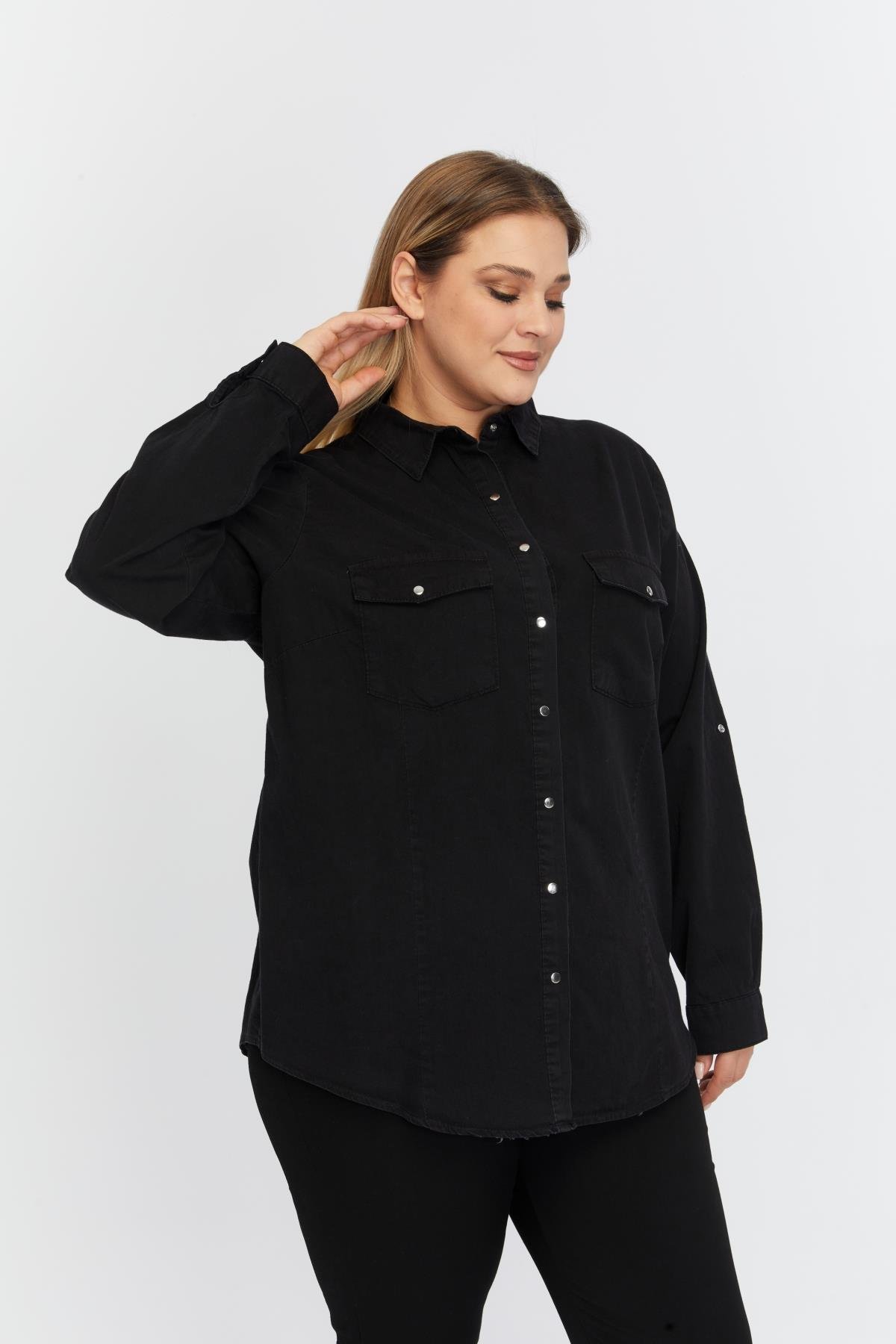 Büyük Beden Gömlek Füme