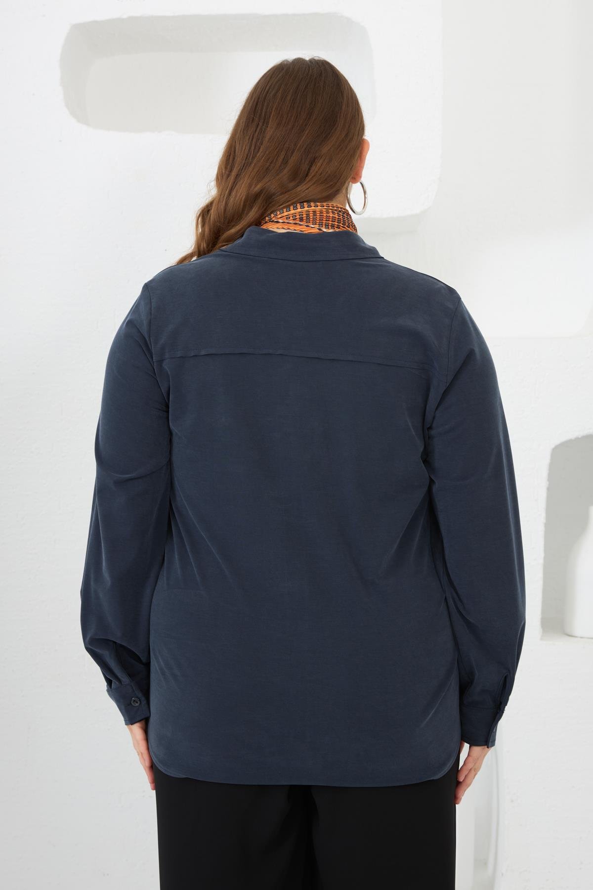 Büyük Beden Gömlek Füme