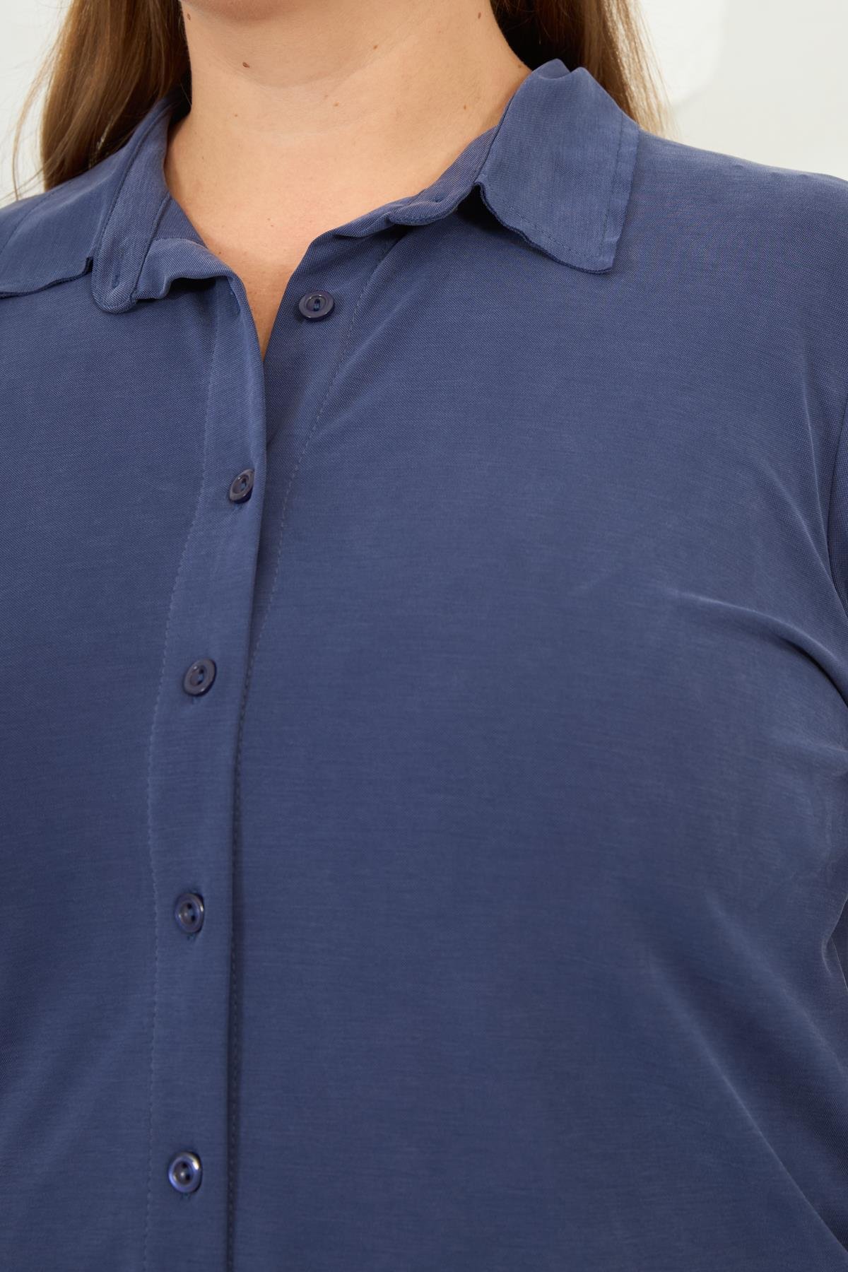 Büyük Beden Gömlek İndigo