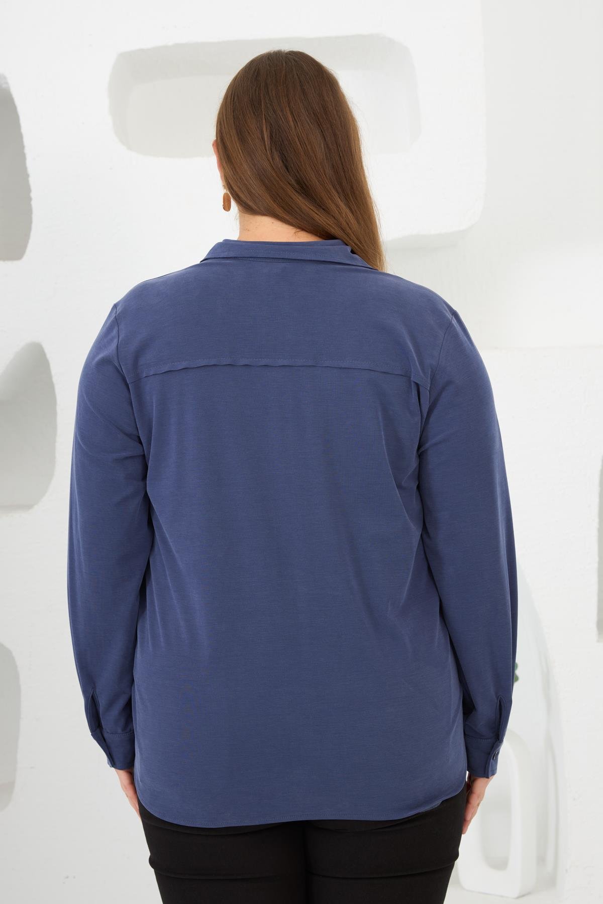 Büyük Beden Gömlek İndigo