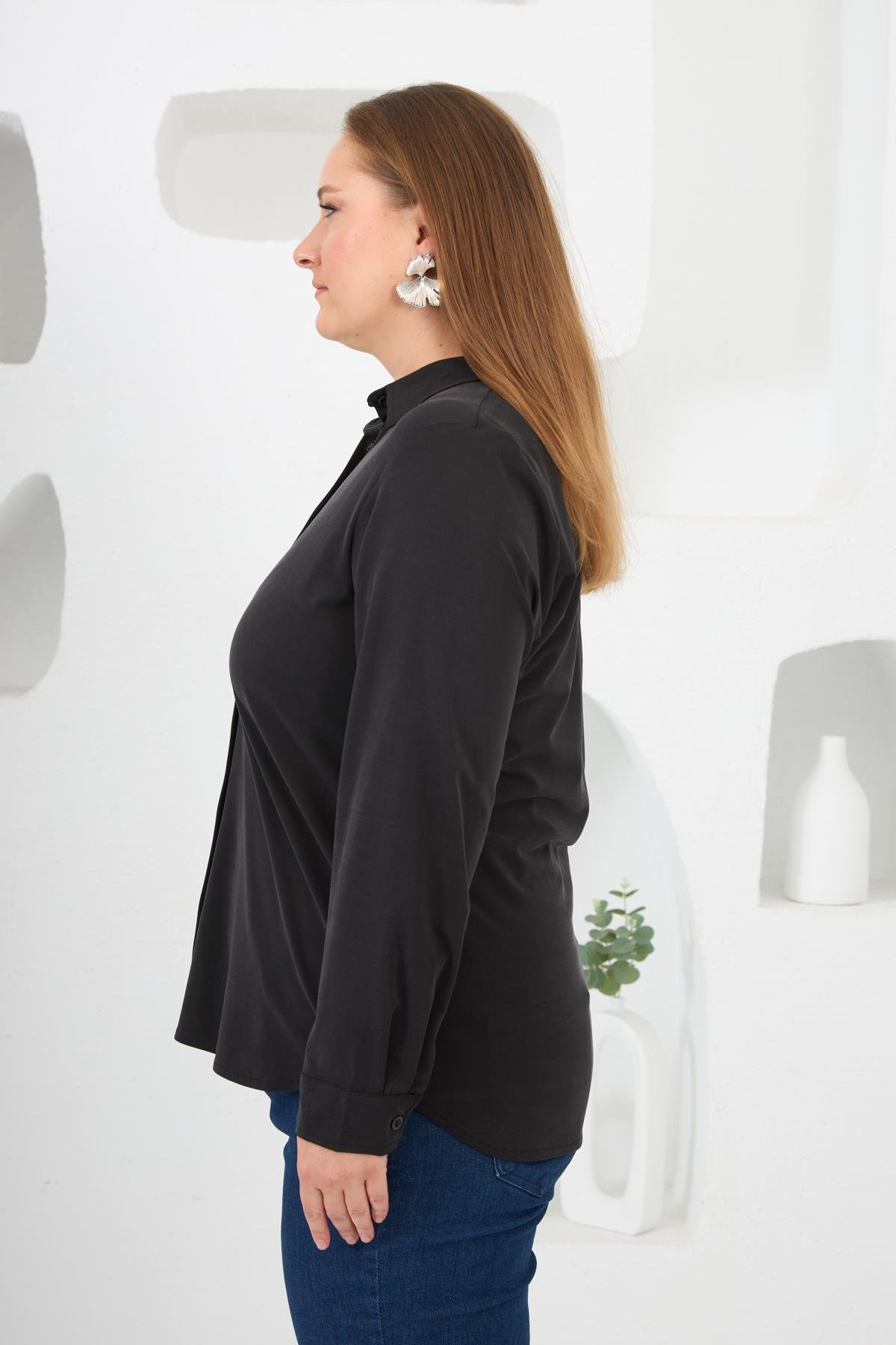 Büyük Beden Gömlek Siyah