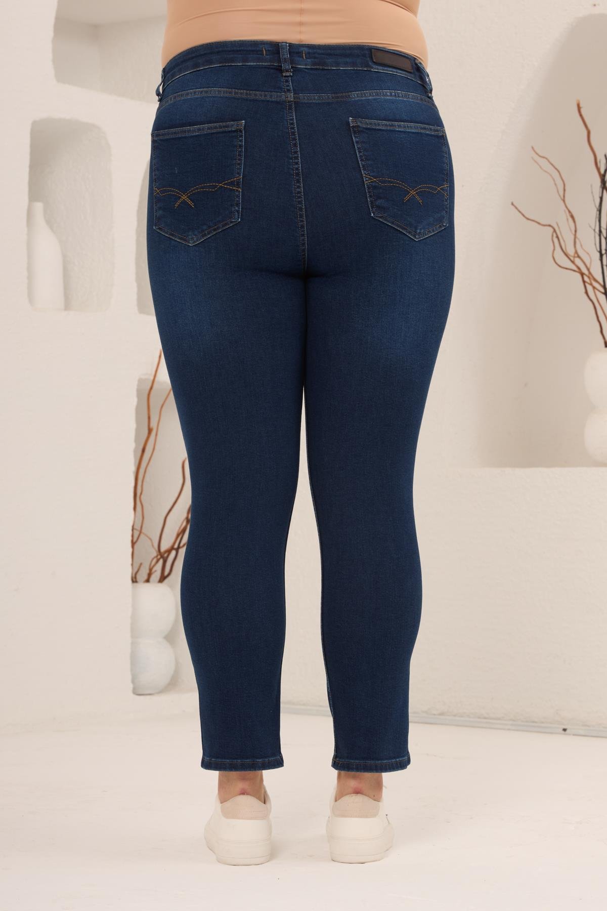 Büyük Beden Kim.Lacivert Pantolon - RMG