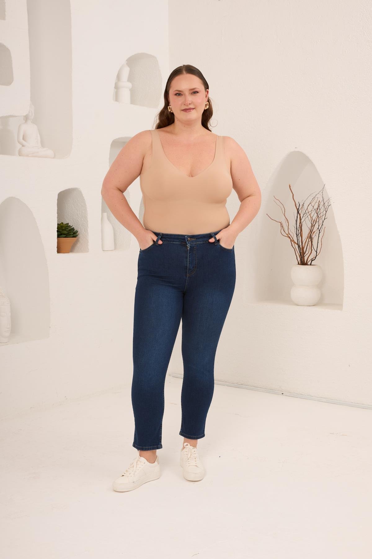 Büyük Beden Kim.Lacivert Pantolon - RMG