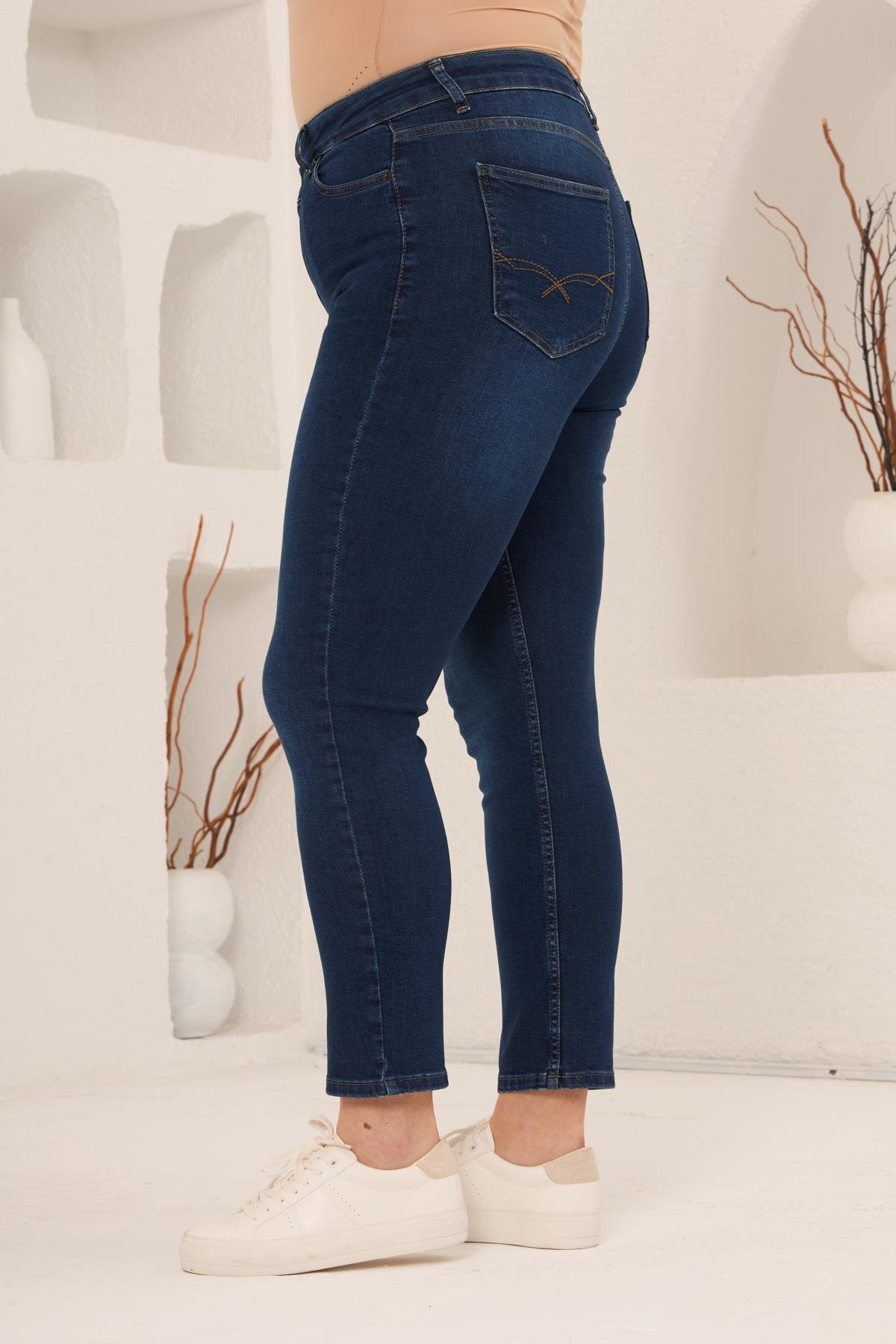 Büyük Beden Kim.Lacivert Pantolon - RMG