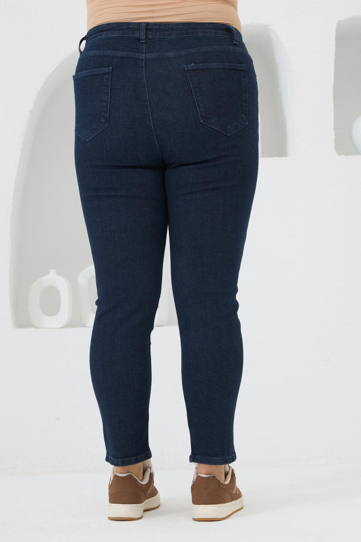 Büyük Beden Kot Pantolon Koyu Lacivert