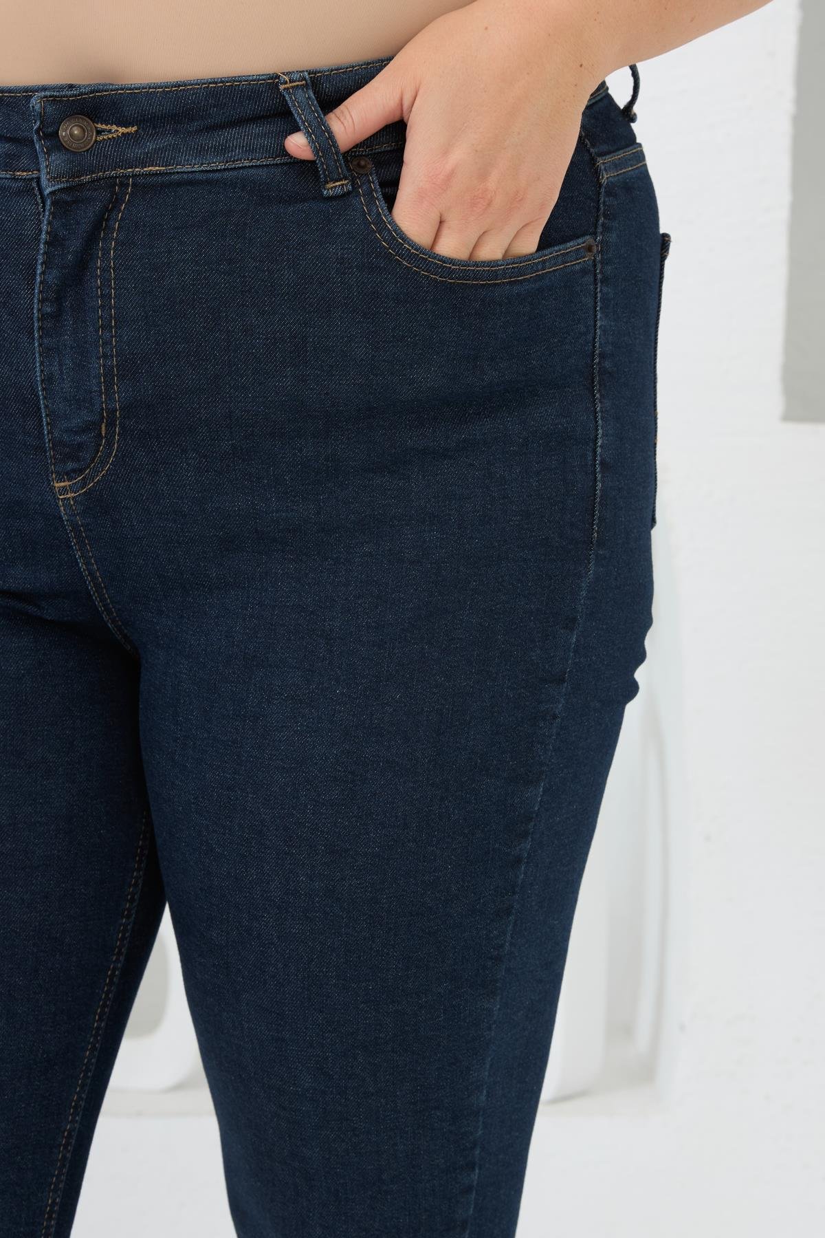 Büyük Beden Pantolon Koyu Lacivert