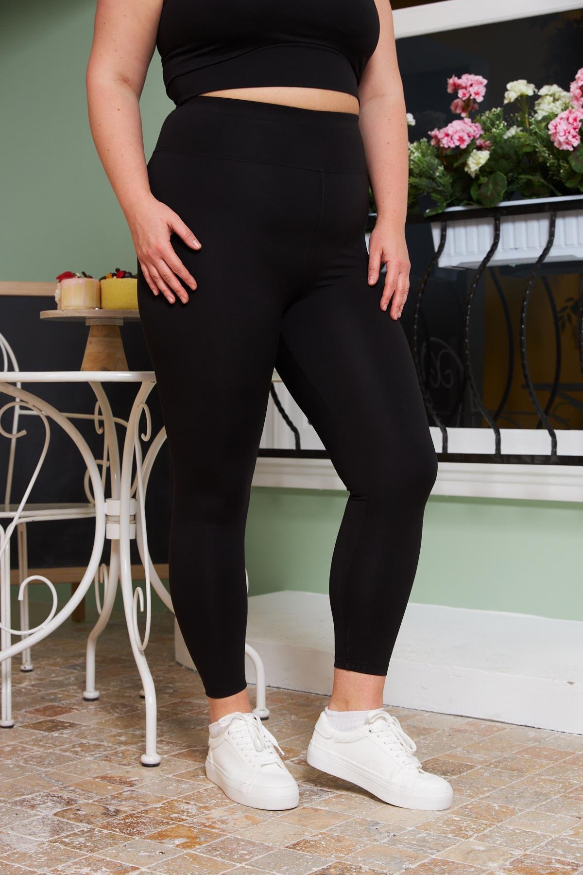 Büyük Beden Spor Tayt Siyah