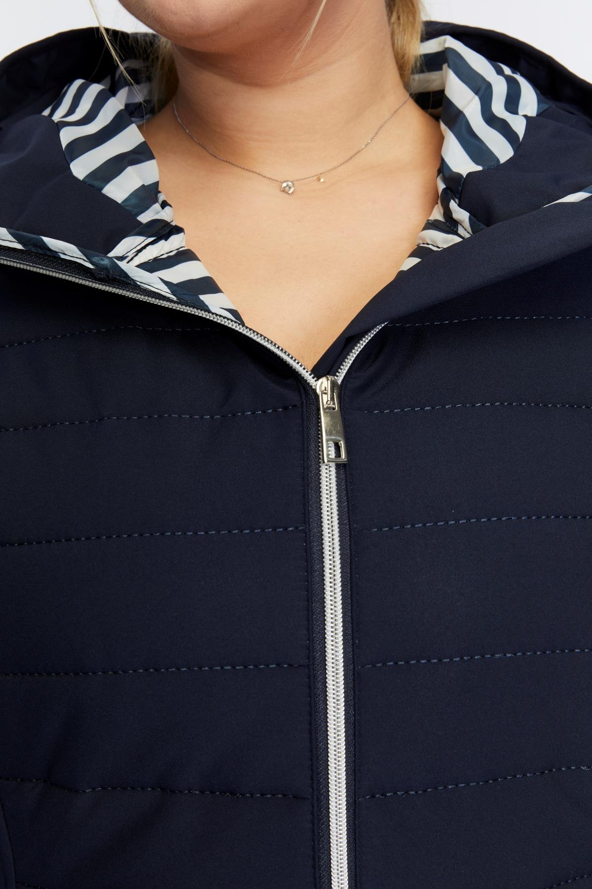 Büyük Beden Tost Kapitone Mont Lacivert