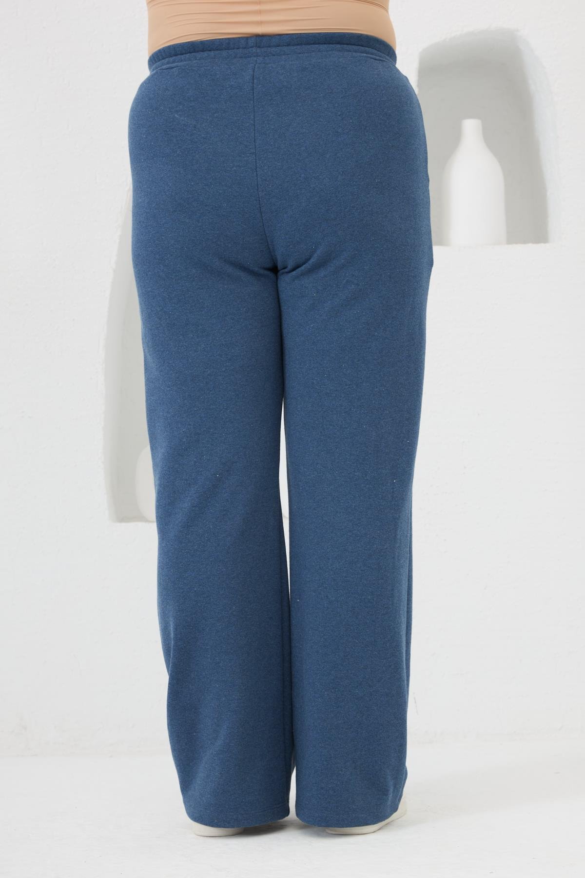 Geniş Paça Büyük Beden Eşofman Mavi